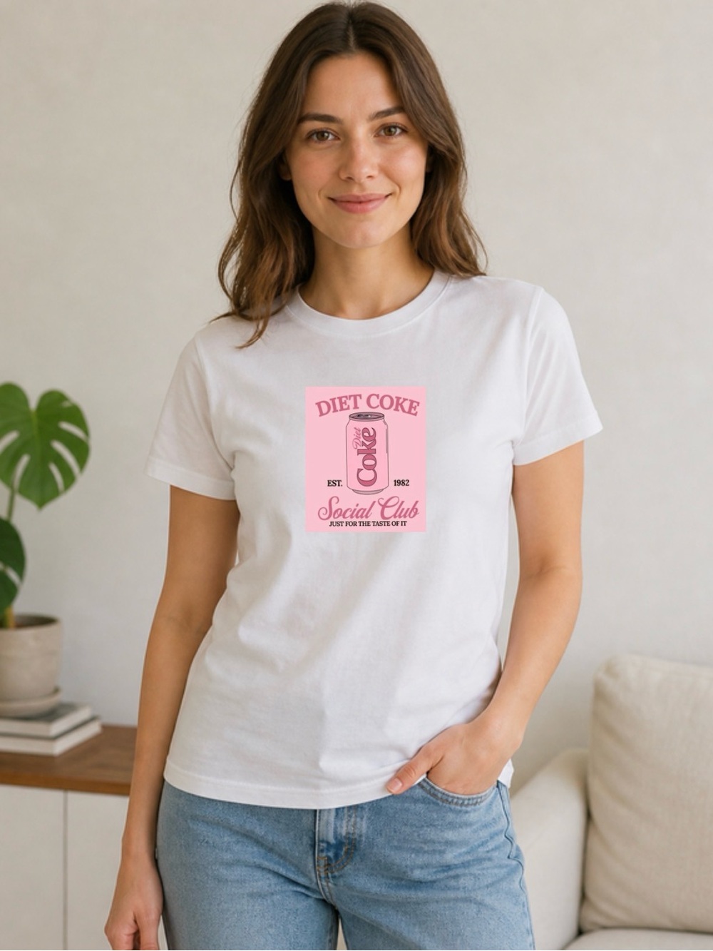 Diet Coke Social Club Shirt Pink Soda Graphic Tee